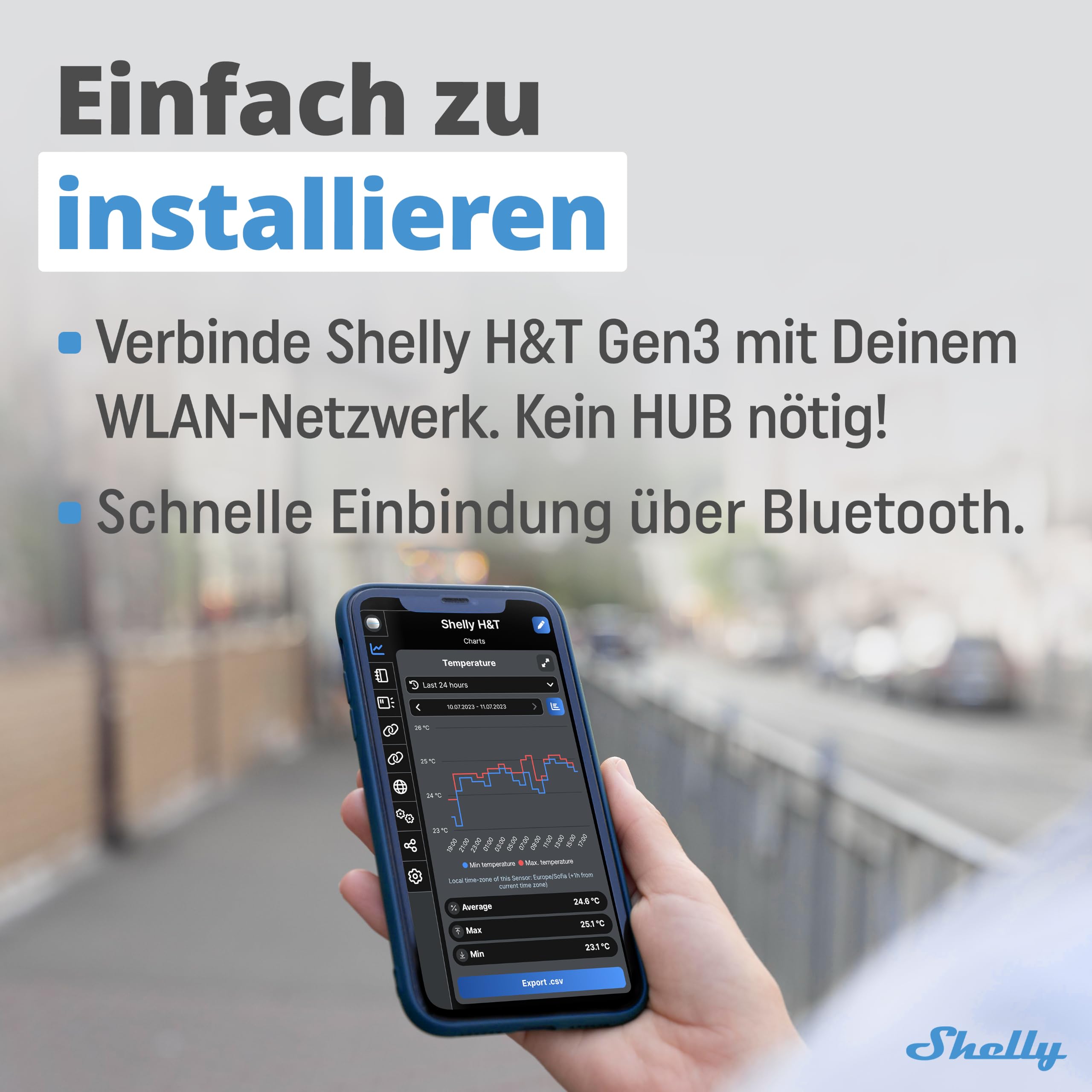 Shelly H&T Gen3 type‑C port detail demonstrating convenient charging and low downtime