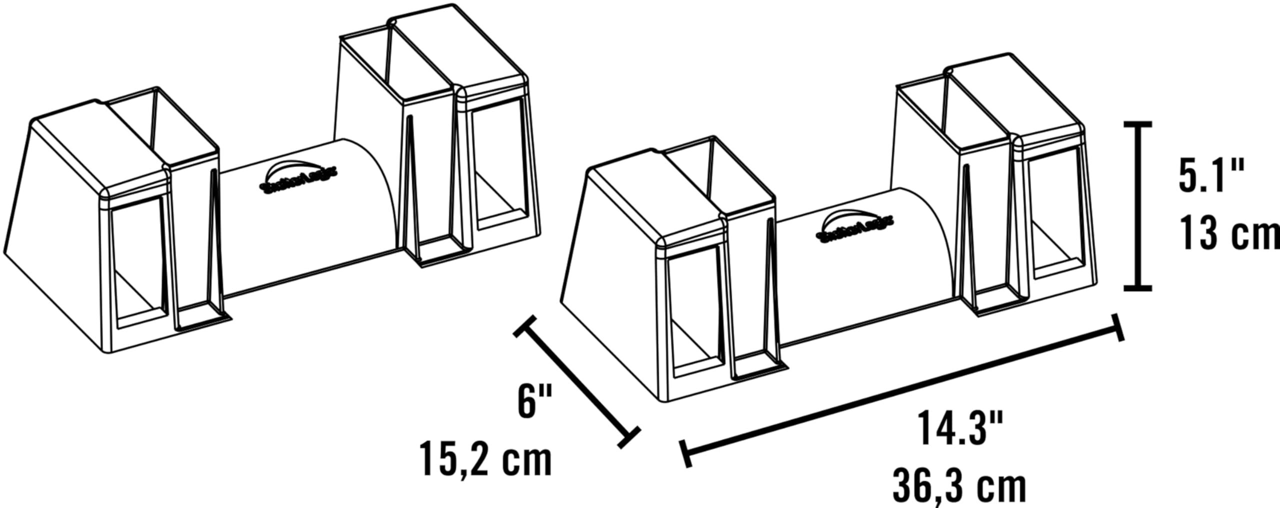 ShelterLogic close-up of ABS bracket showing molded fit and durable weatherproof construction