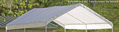 ShelterLogic SuperMax close-up of heat-welded seam demonstrating waterproof strength