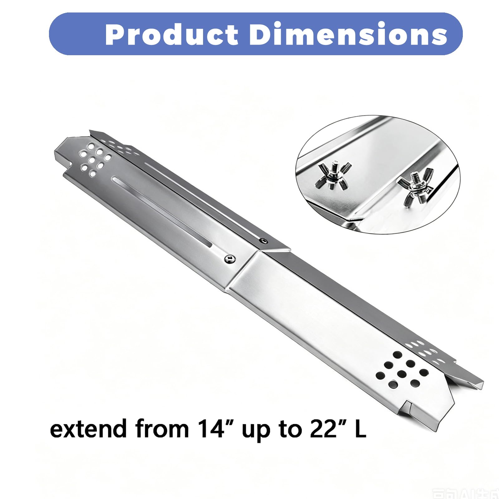 Shengyongh heat plate beside ruler showing adjustable length for accurate fitment benefit
