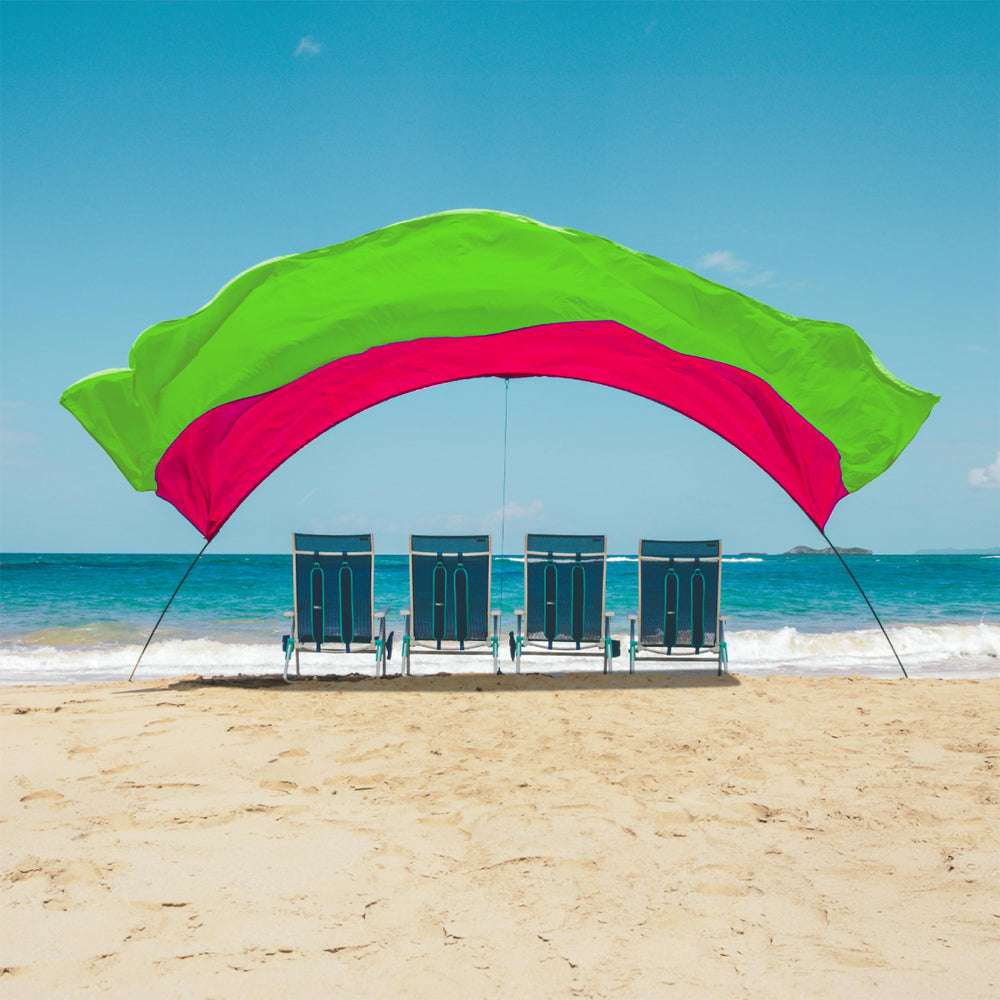 Shibumi Shade front view showing full canopy and ample shade benefit