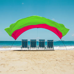 Shibumi Shade front view showing full canopy and ample shade benefit