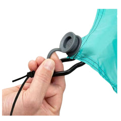 Shibumi Shade front view of wind assist kit showing anchors and clips for secure hold