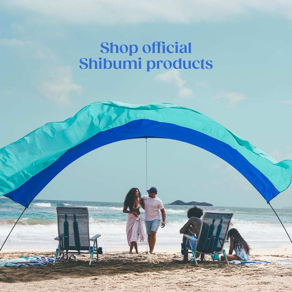 Shibumi Shade wind assist packed in a bag illustrating travel-friendly convenience