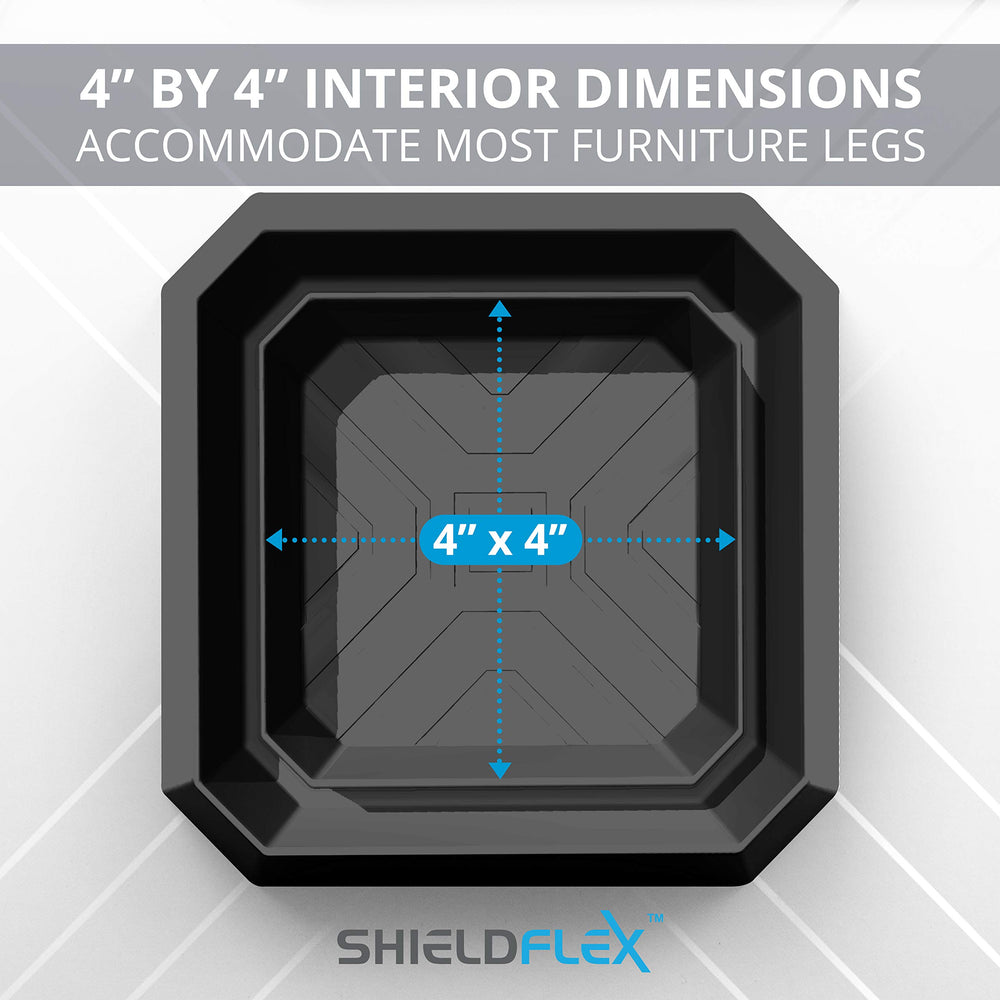 SHIELDFLEX size comparison beside ruler showing compact footprint and easy placement