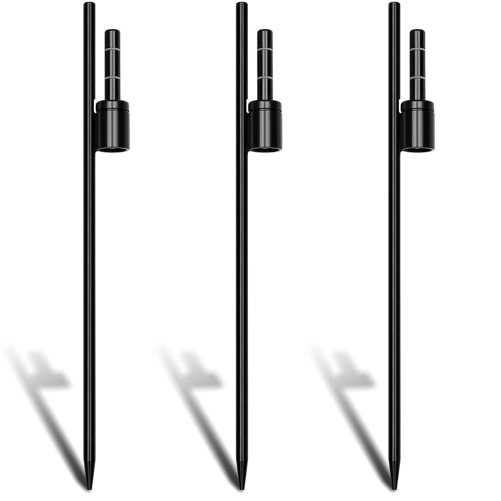 Shimeyao front view of black stainless steel spike showing solid construction and durability