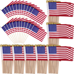 Shimeyao front packaging showing 300 mini American flags and compact bulk box, easy event supply
