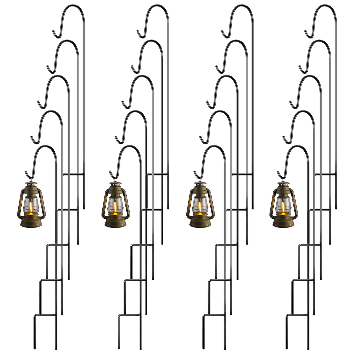 Shimeyao front view of assembled hooks showing neat garden display and durability