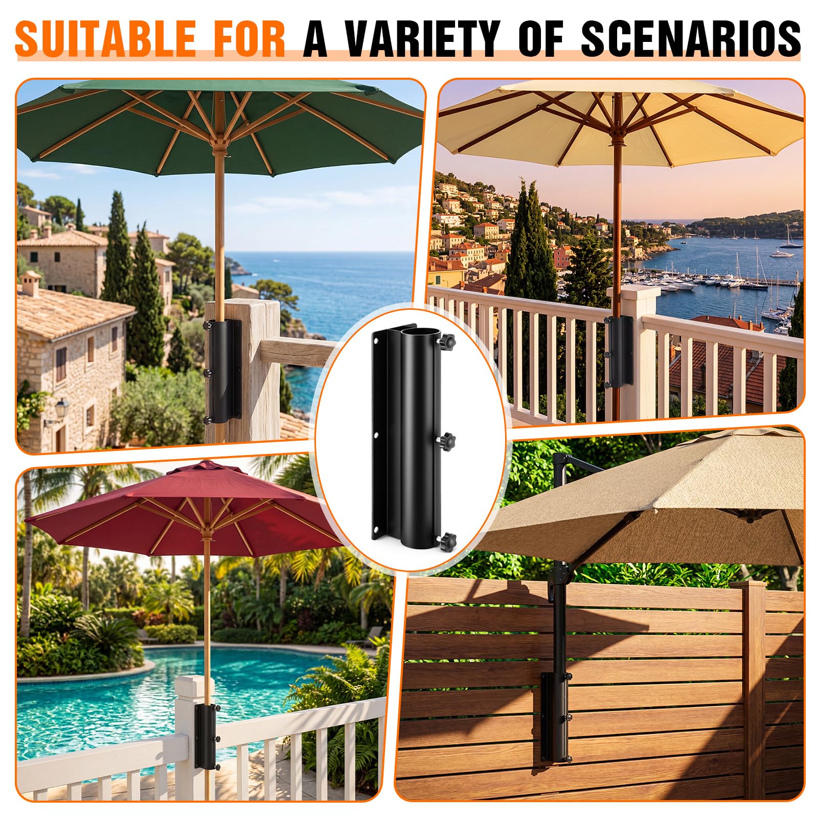 Shimeyao umbrella in use on porch highlighting stable shade and weatherproof finish