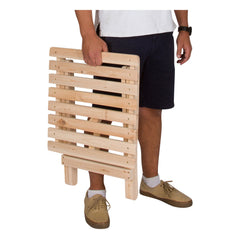 Shine Company side table beside Adirondack chair on patio demonstrating convenience