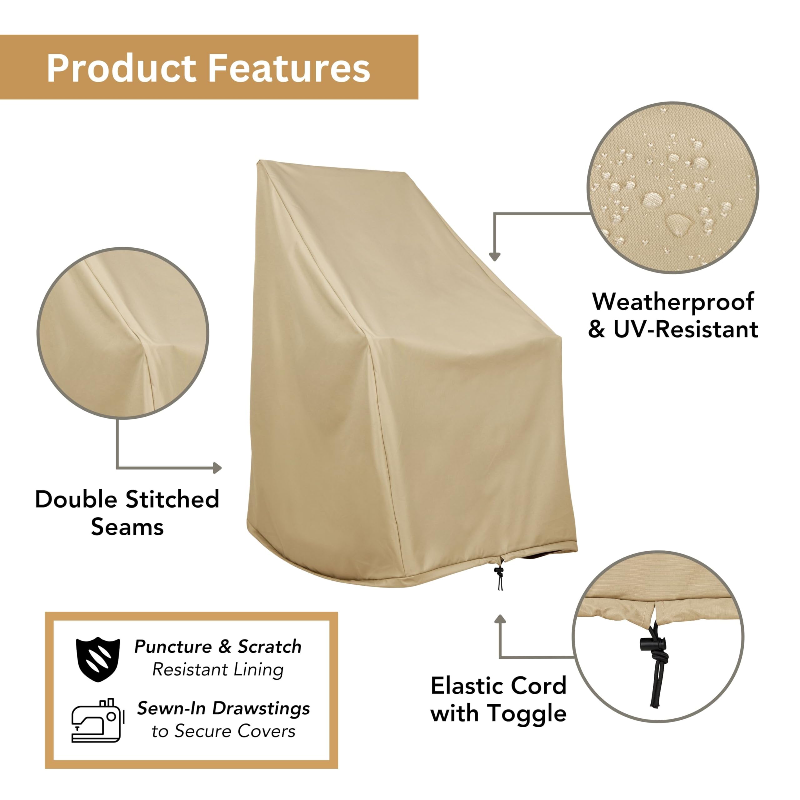 Shine Company elastic cord and toggle detail securing cover against wind
