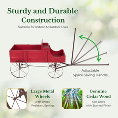 Shine Company side view showing wooden wheel detail and sturdy joinery benefit