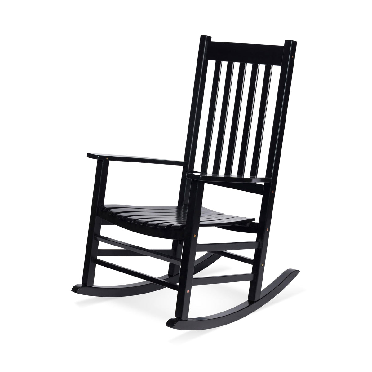 Shine Company Vermont Rocking Chair front view showing black finish and durable design