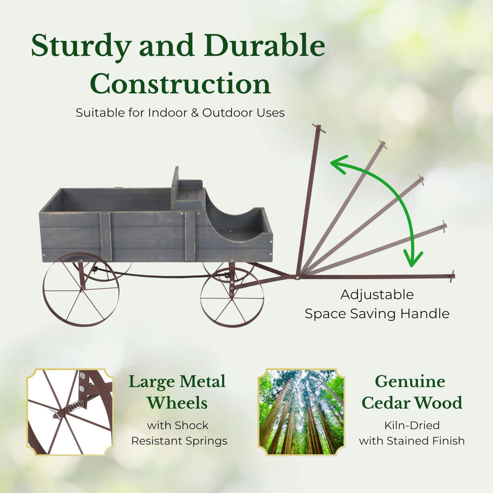 Shine Company wagon planter filled with mixed flowers demonstrating versatile planting display