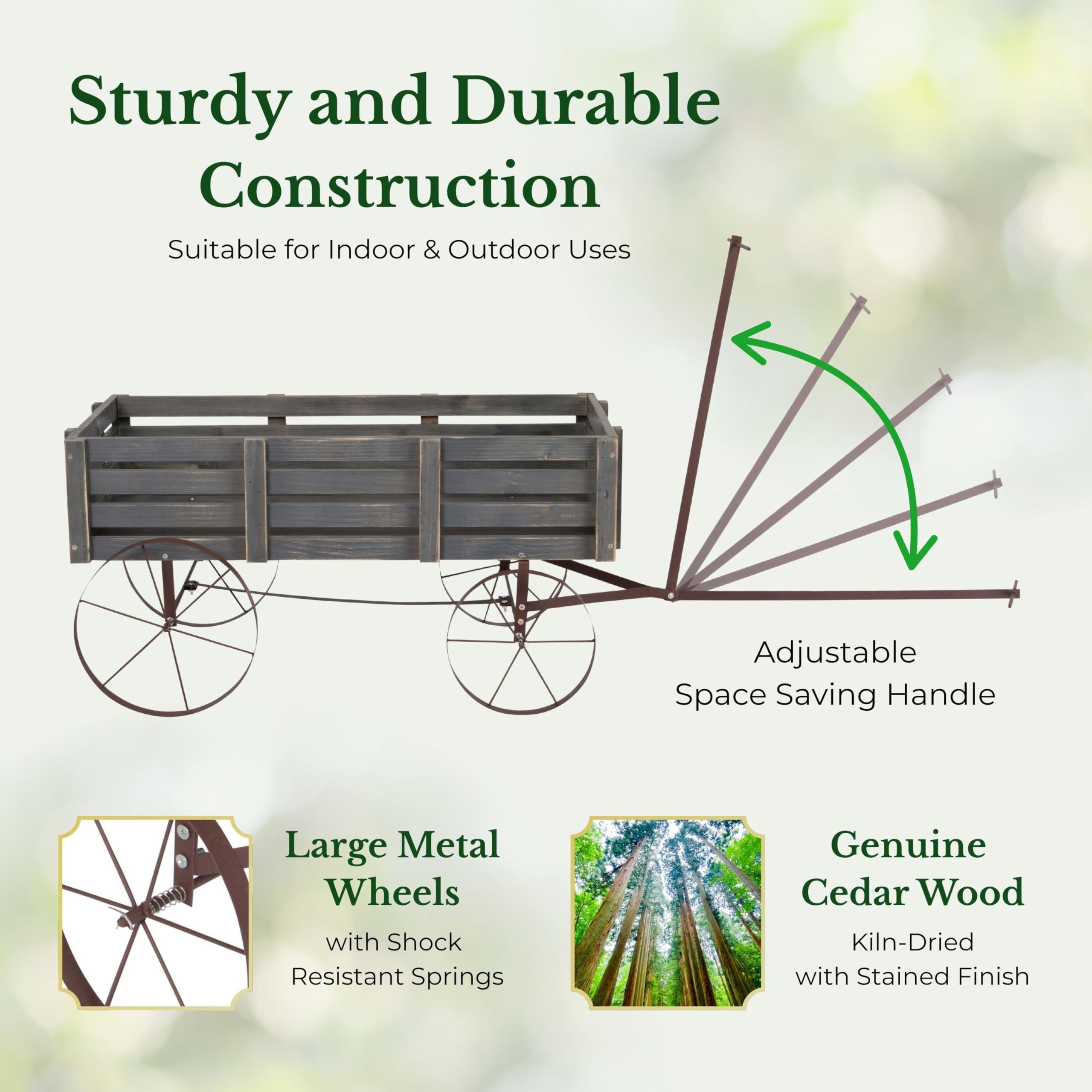 Shine Company wagon planter filled with flowers demonstrating instant curb appeal and planting benefit