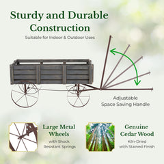 Shine Company wagon planter filled with flowers demonstrating instant curb appeal and planting benefit