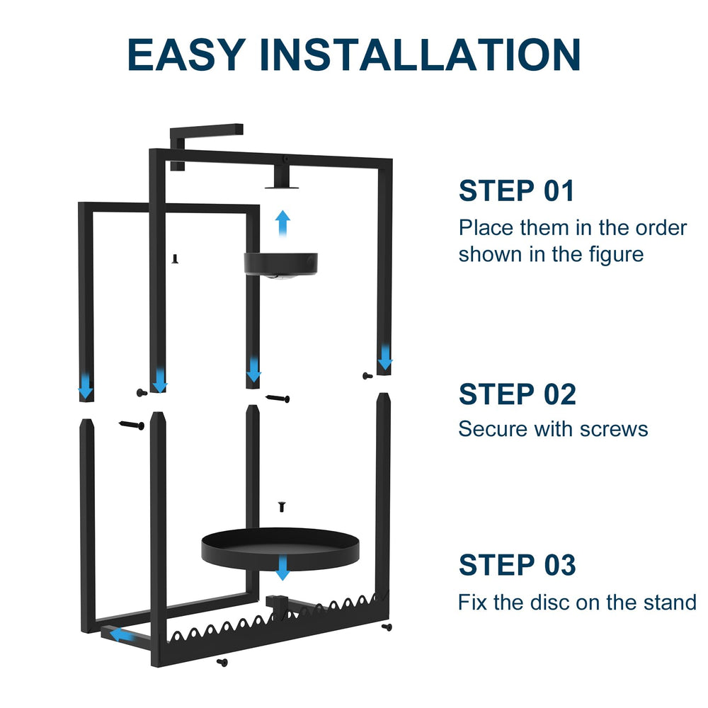 Shineled installation hardware laid out for quick wall mounting and secure hold