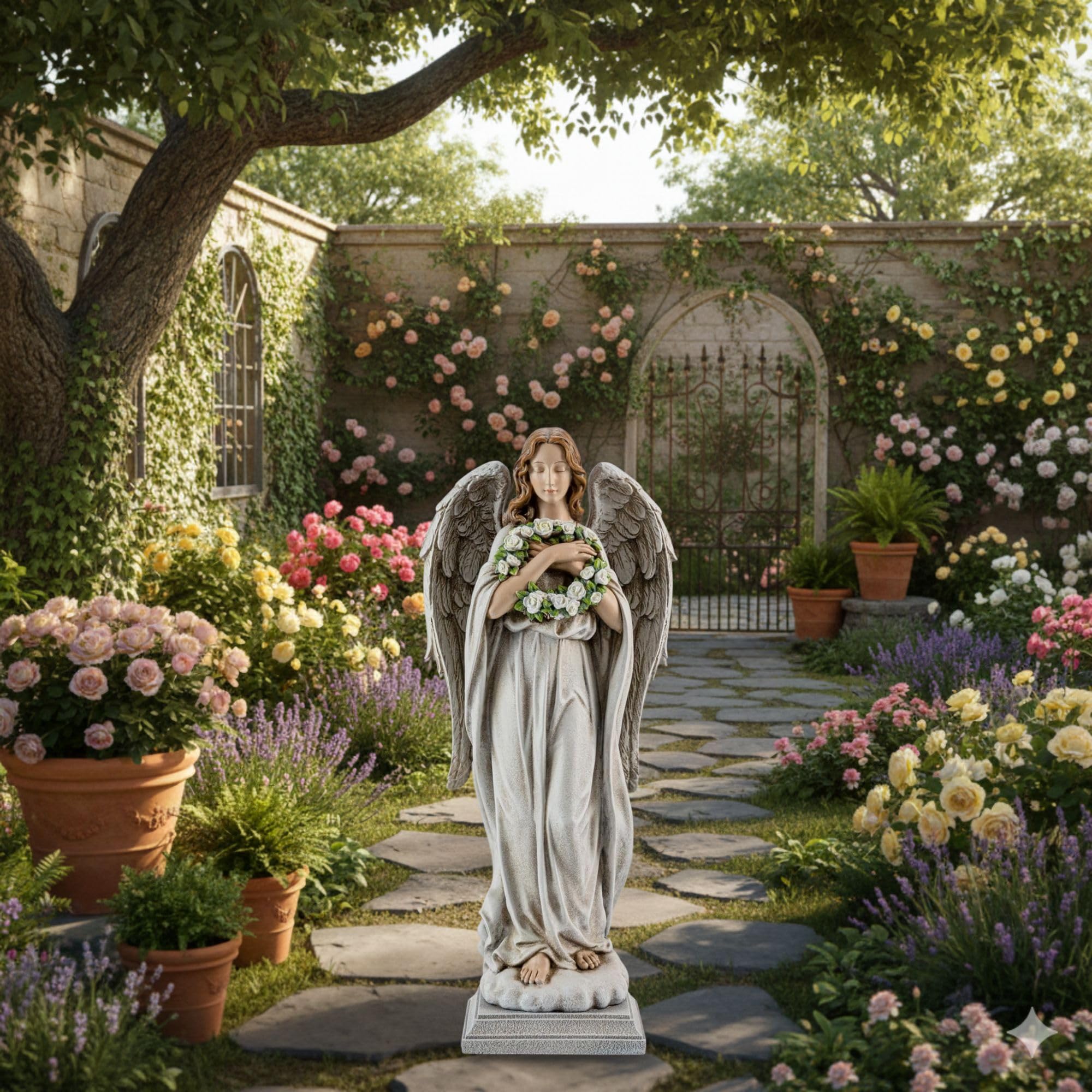 ShineOnAngel closeup of rose wreath showing delicate floral detail and realism