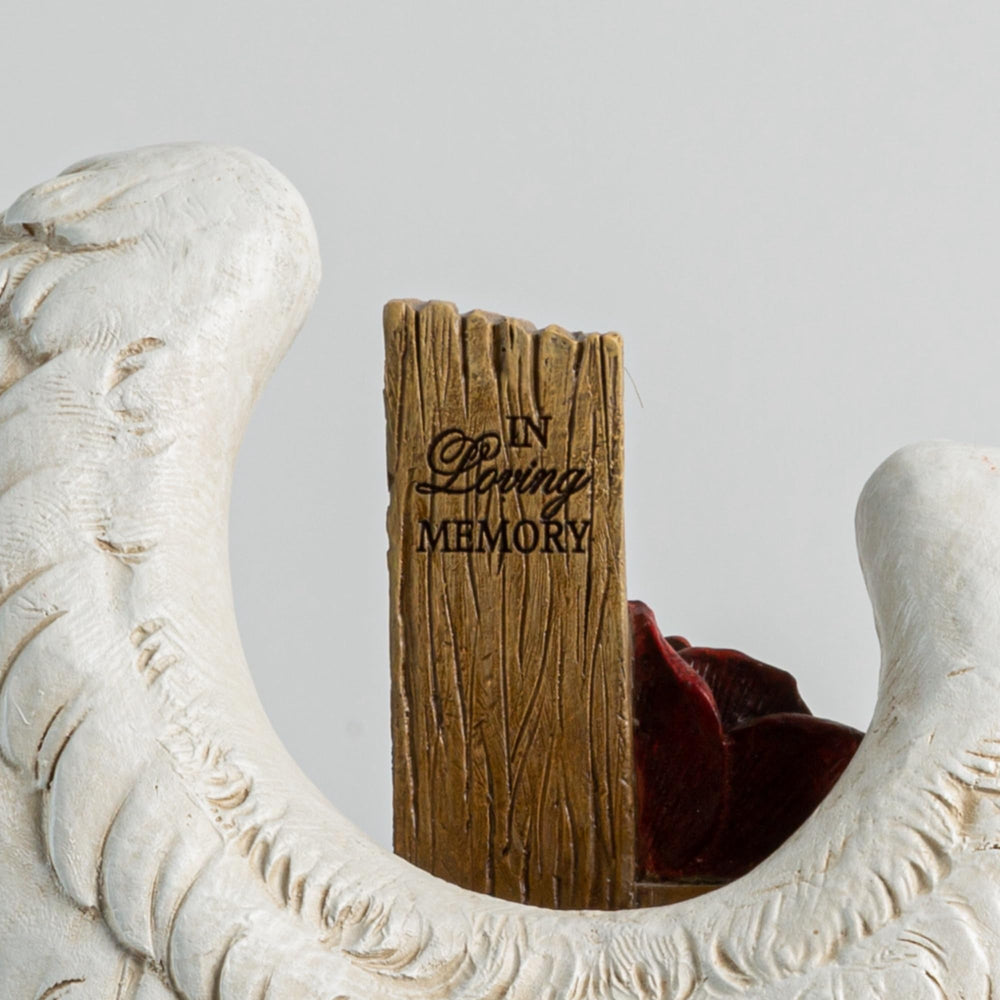 ShineOnAngel on a mantel illustrating indoor memorial display option