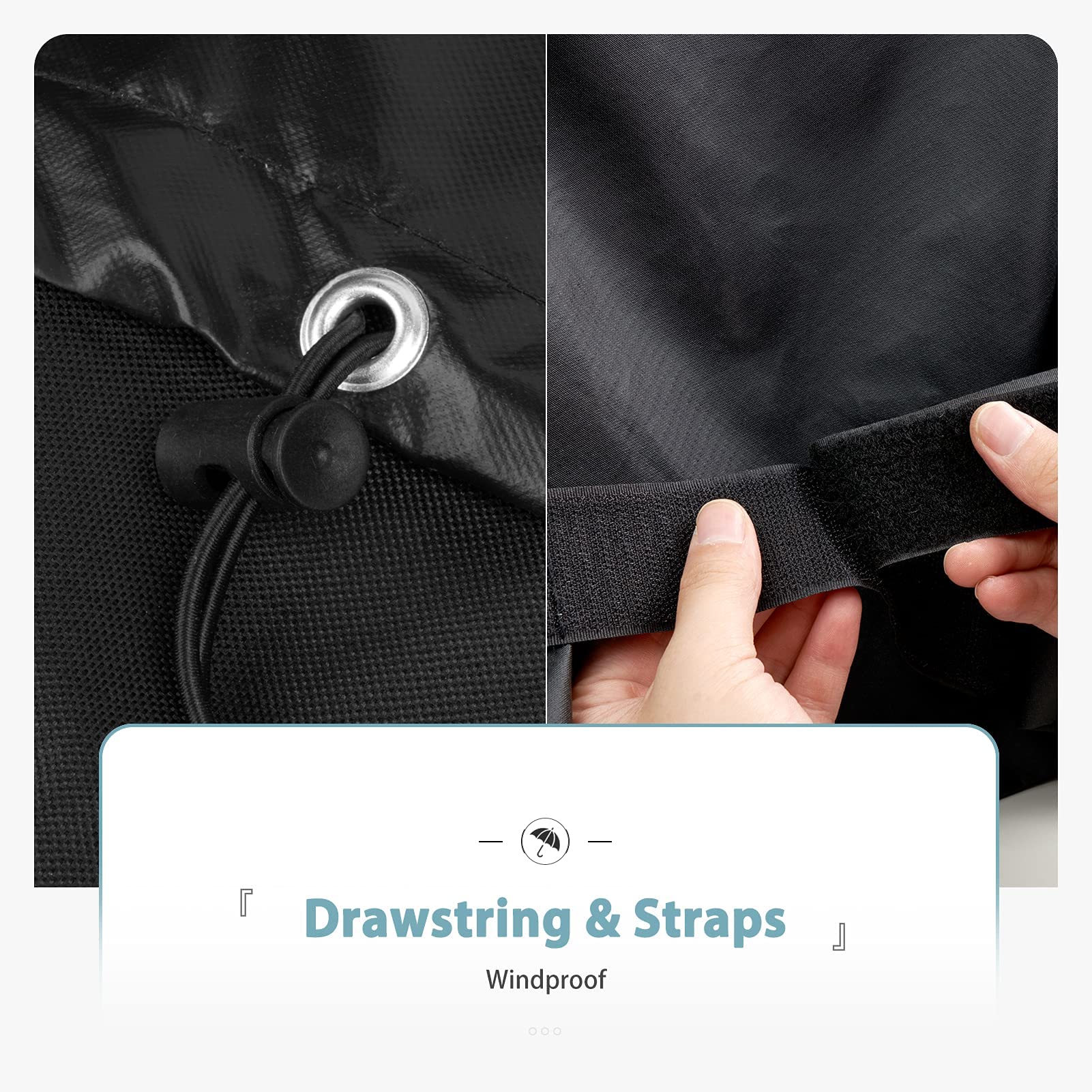 SHINESTAR hem drawstring detail locking cover in place against wind