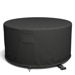 SHINESTAR front view of 50" cover protecting a round fire pit — durable weather protection