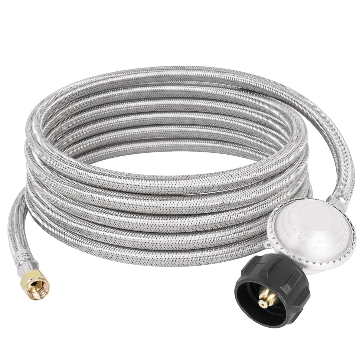SHINESTAR front view of regulator and 15 ft hose showing durable design and compatibility