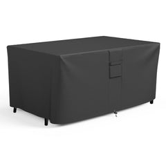 SHINESTAR front view of rectangular fire pit cover protecting table