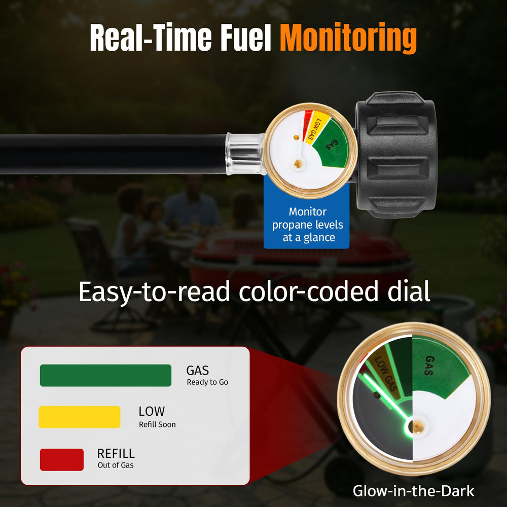 SHINESTAR close-up of luminous gauge for quick night fuel checks