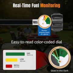 SHINESTAR close-up of luminous gauge for quick night fuel checks