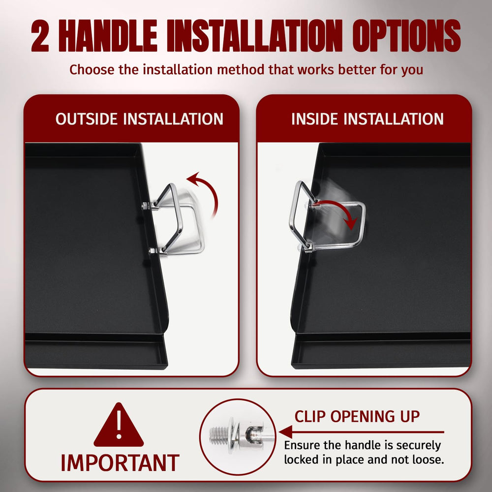 SHINESTAR detachable foldable handle shown folded to keep hands away from heat