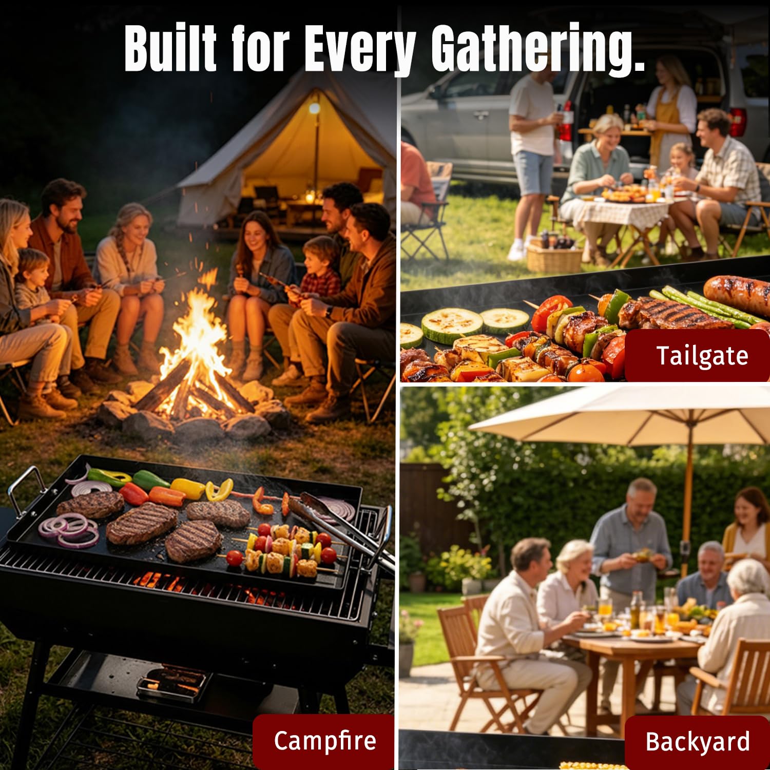SHINESTAR lifestyle shot making breakfast outdoors with pancakes and family-friendly convenience