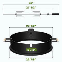 SHINESTAR side view of the 110V 4W rotisserie motor mounted on the ring for steady rotation