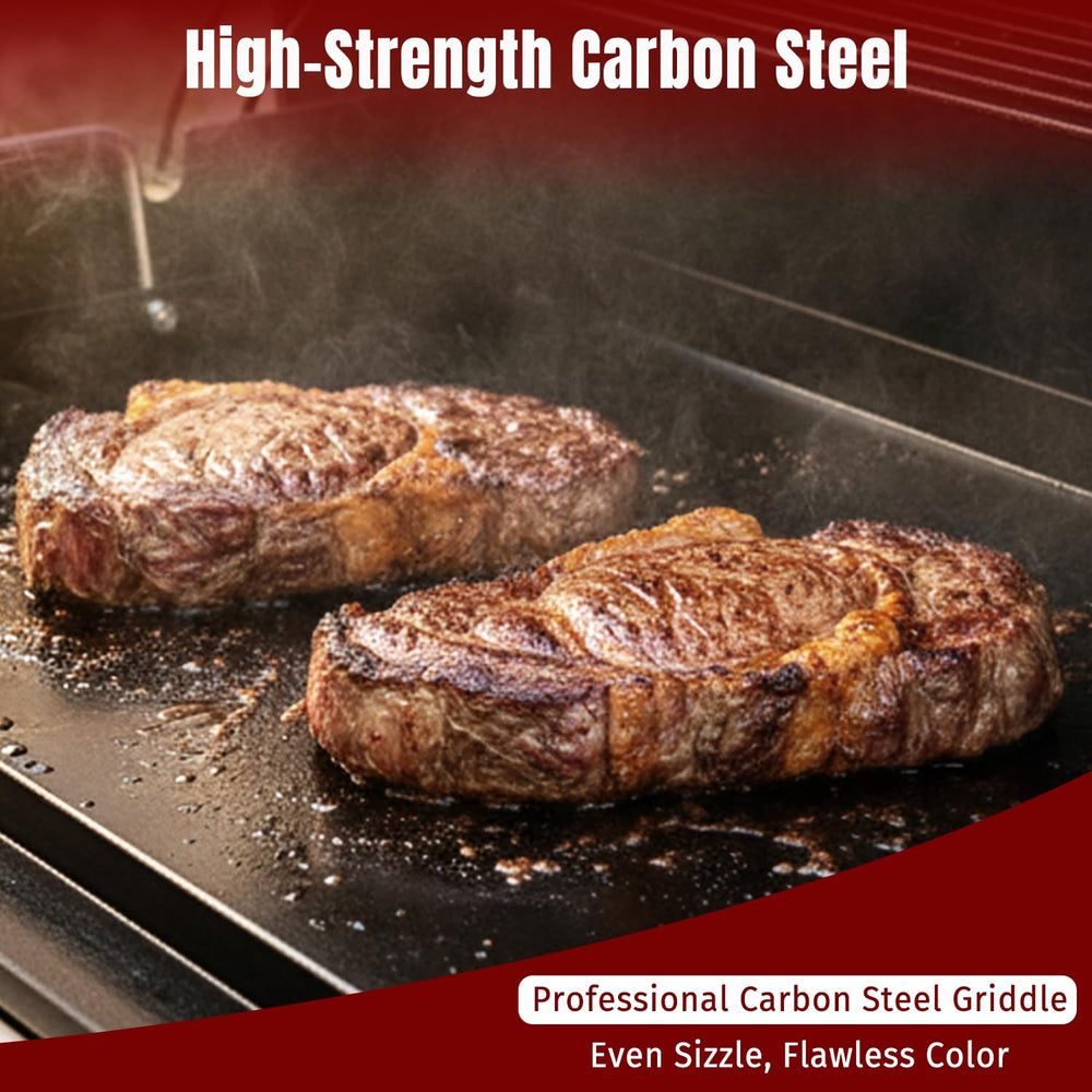 SHINESTAR griddle on gas stove showing compatibility and fast, even heating