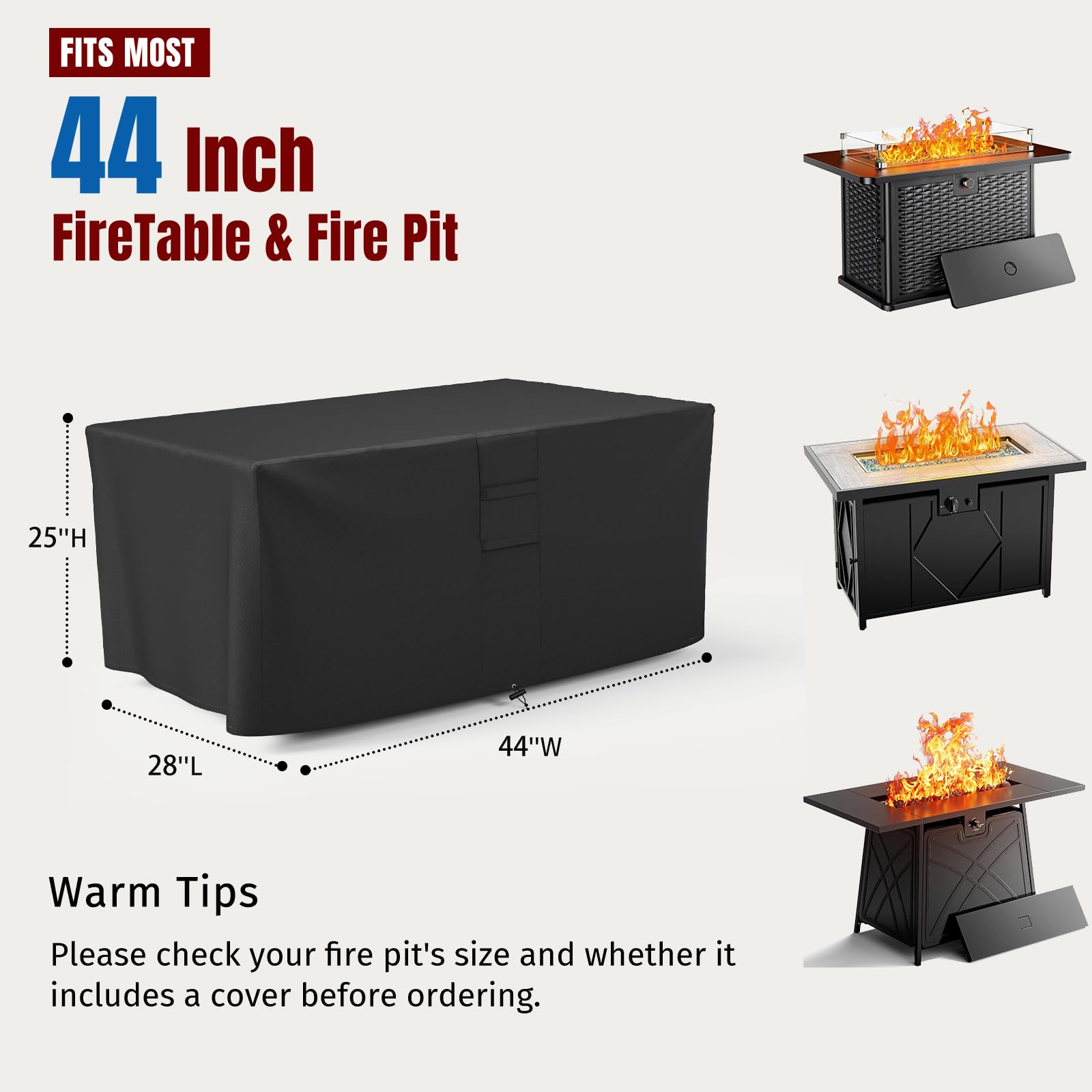 SHINESTAR side profile draped over fire pit table for full coverage benefit