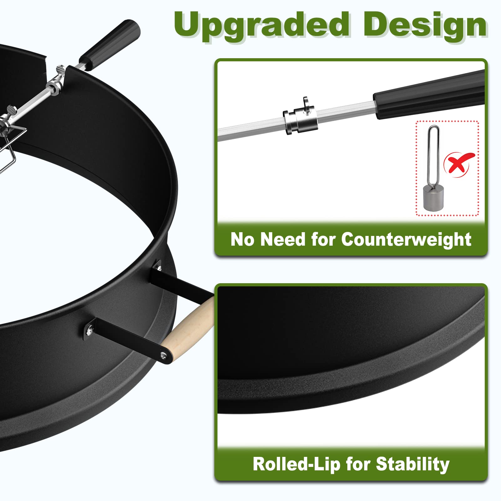 SHINESTAR wooden handles detail enabling safe removal and comfortable grip after cooking