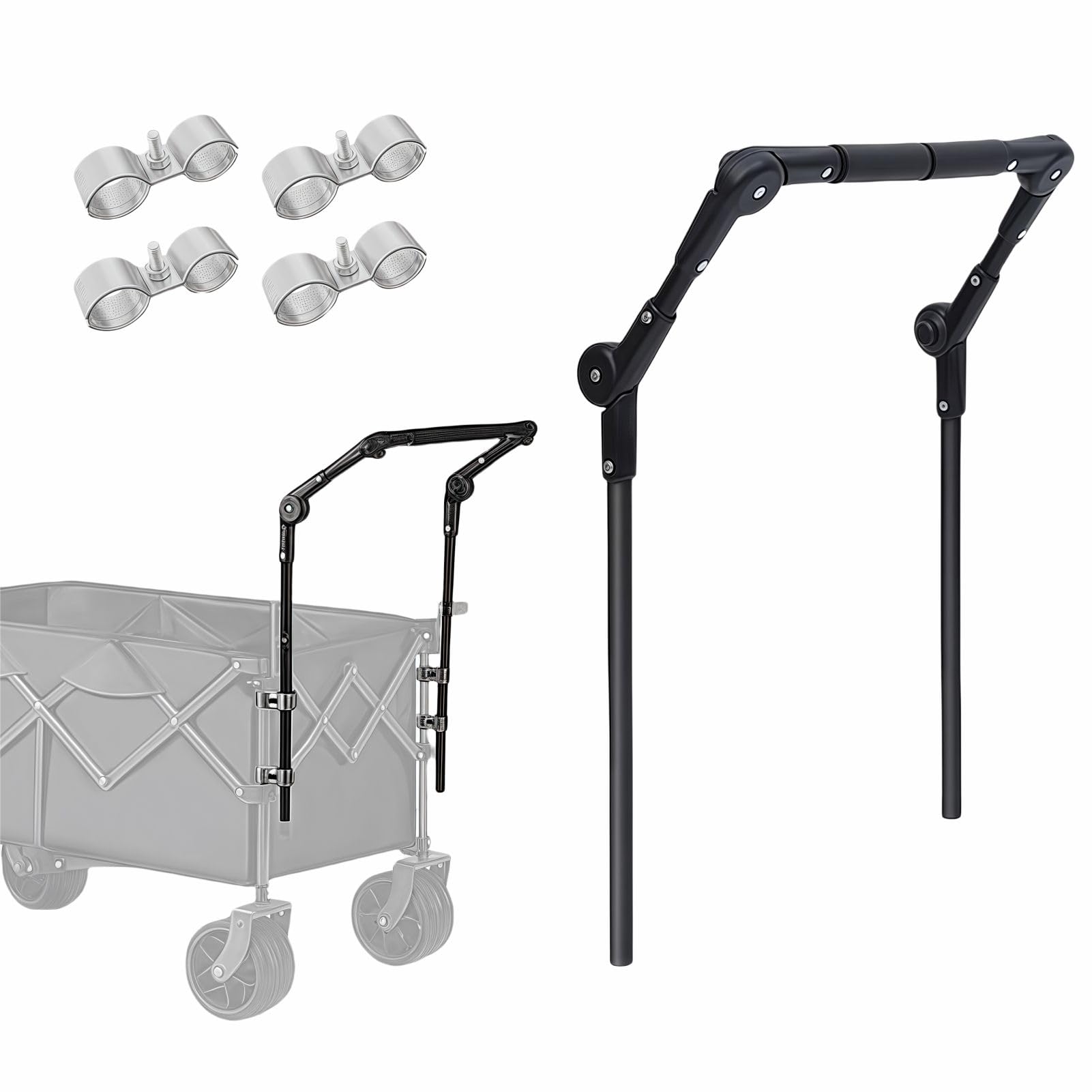 SHINETEC push handle front view showing full length and attachment points for easier control