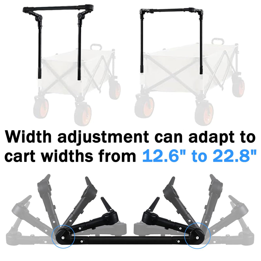 SHINETEC width adjustment scale demonstrating 12.6 to 22.8 inch compatibility advantage