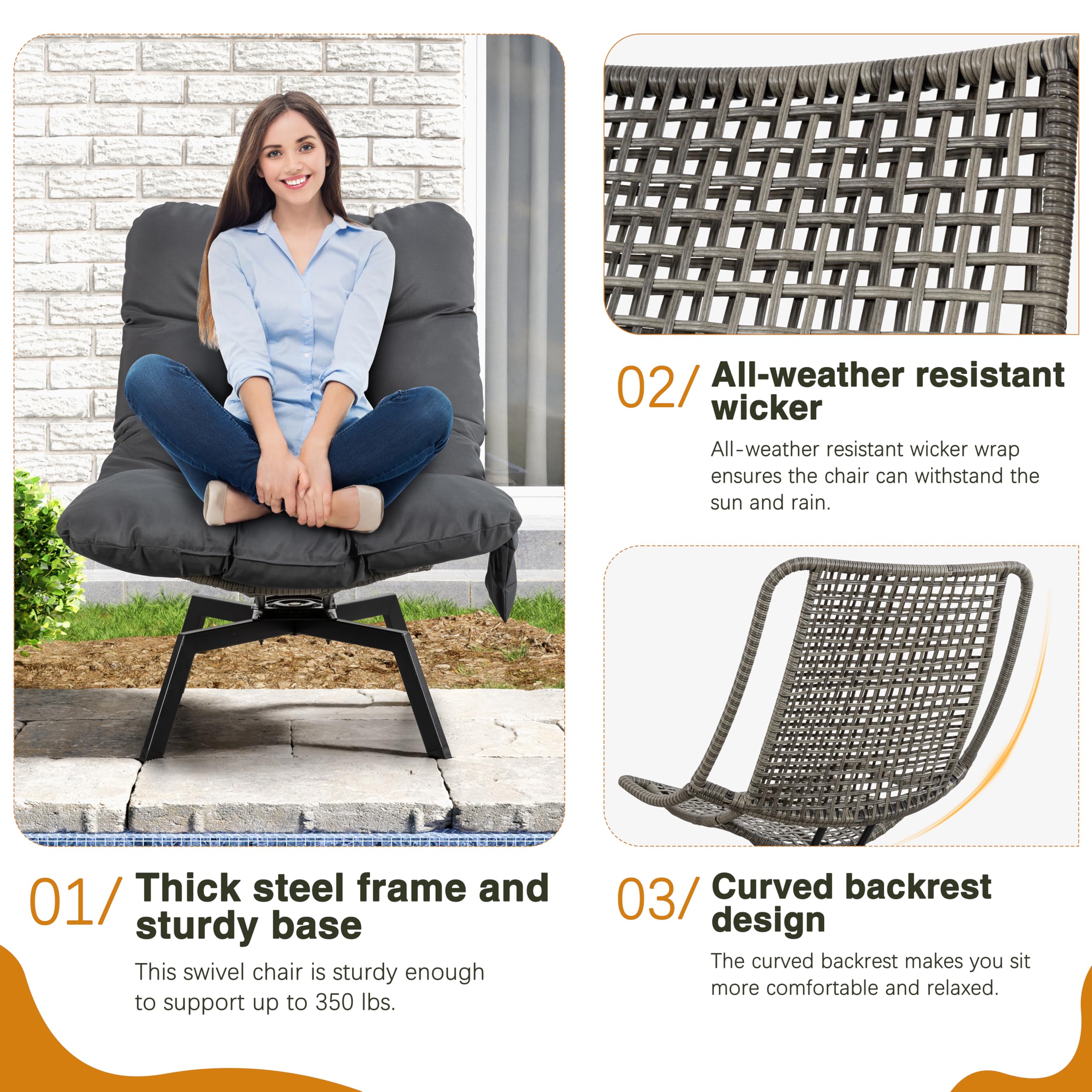 Shintenchi cushion and pocket detail showing removable washable cover and storage
