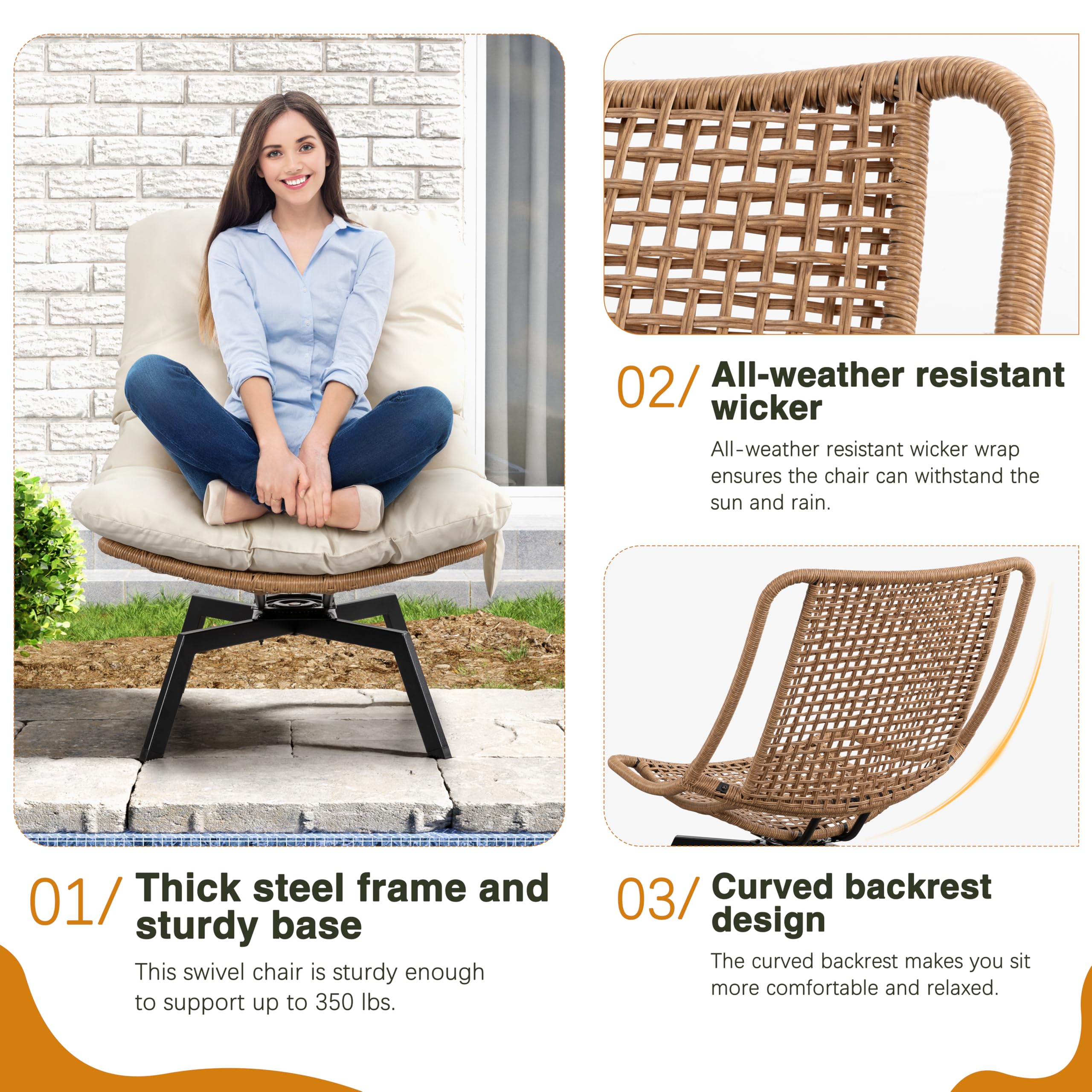 Shintenchi beige cushion and side pocket detail for convenient item storage