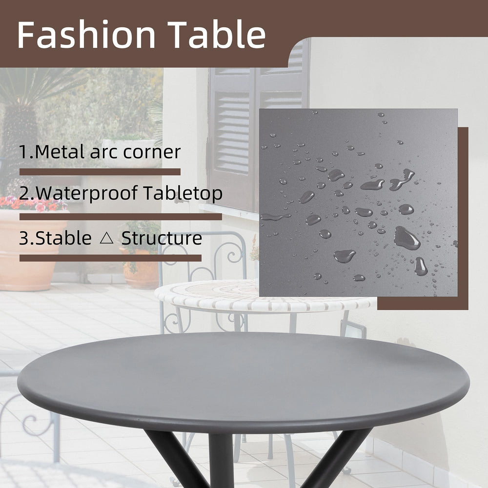 Shintenchi bistro set on balcony with two people enjoying relaxed conversation
