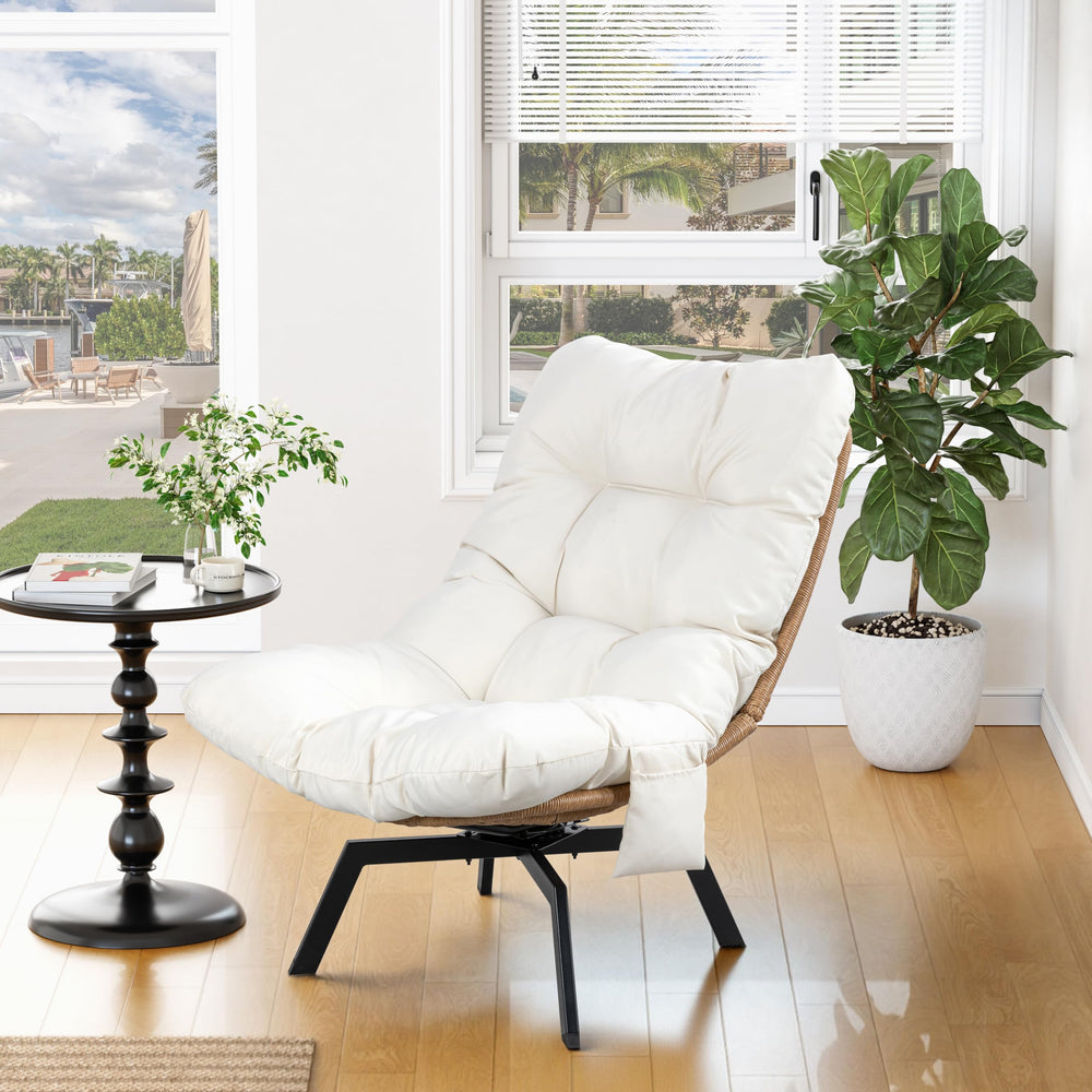 Shintenchi chair beside a table showing size comparison for space planning