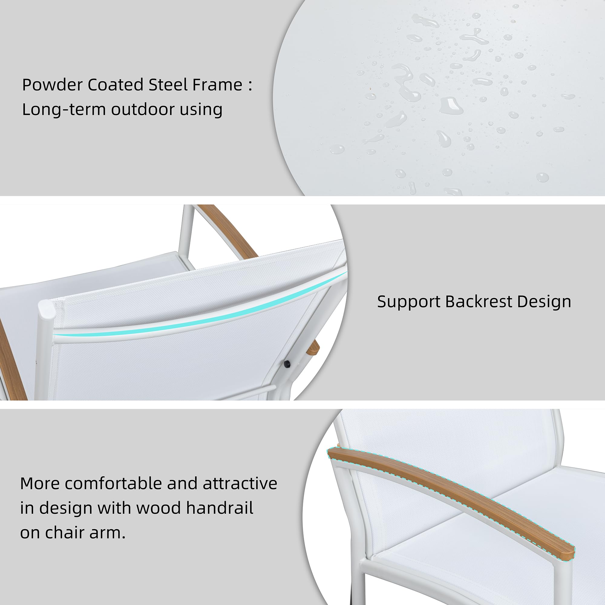 Shintenchi side profile of rocker frame showing sturdy powder-coated steel