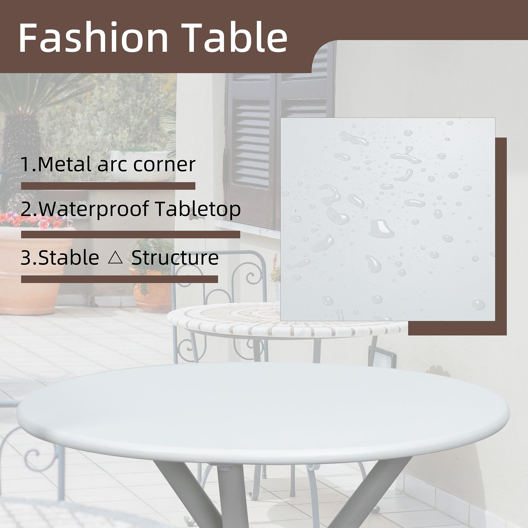 Shintenchi bistro set with coffee cups illustrating real-world size and use