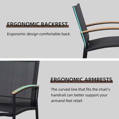 Shintenchi close-up of textilene fabric seat, breathable cooling benefit