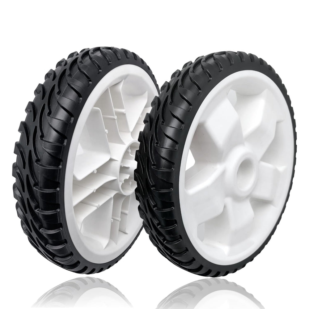shiosheng front view of two 11-inch drive wheels showing full profile and fit benefit