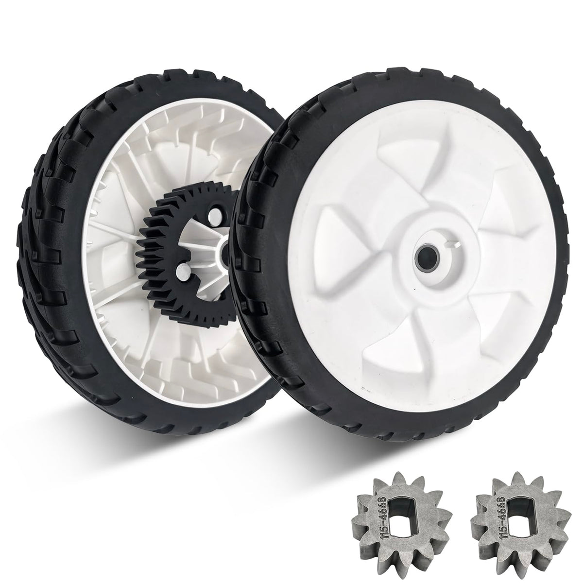 shiosheng front view wheel assembly showing complete replacement set and ready-to-install benefit