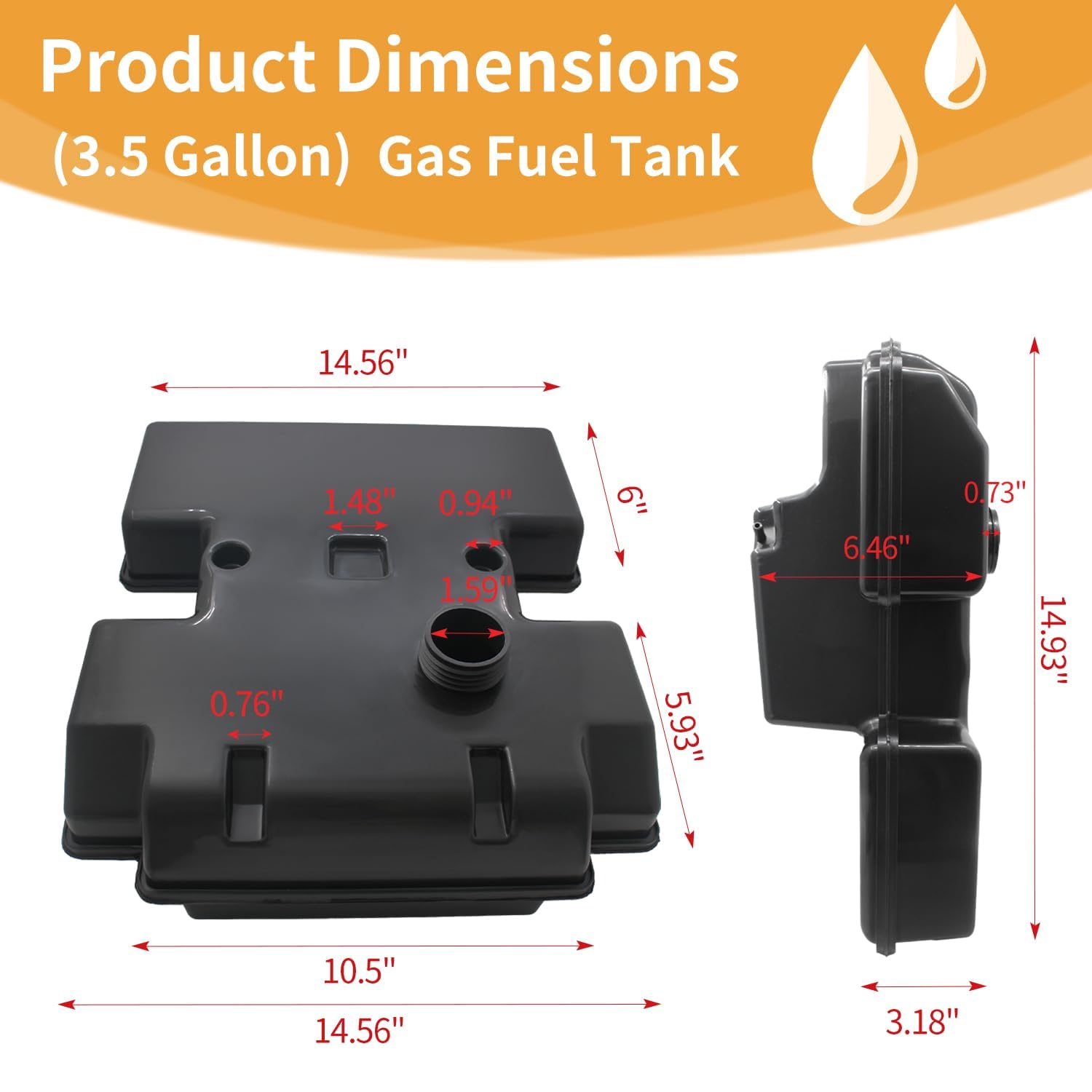 shiosheng top filler neck and cap view for easy refueling and sealing
