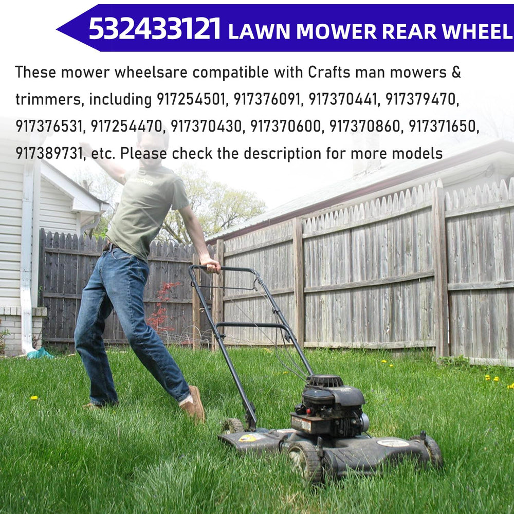 shiosheng wheel mounted on a mower axle demonstrating simple installation