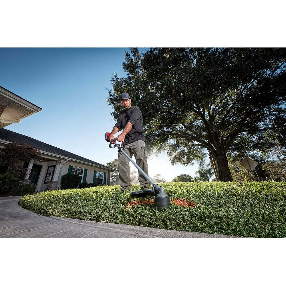 SHISHUVIN attachment trimming grass in yard showing efficient cutting coverage benefit