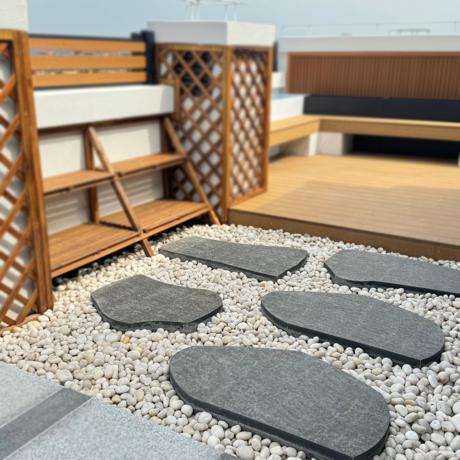 SHIZWU pathway with white rocks demonstrating scale and comfortable walking surface